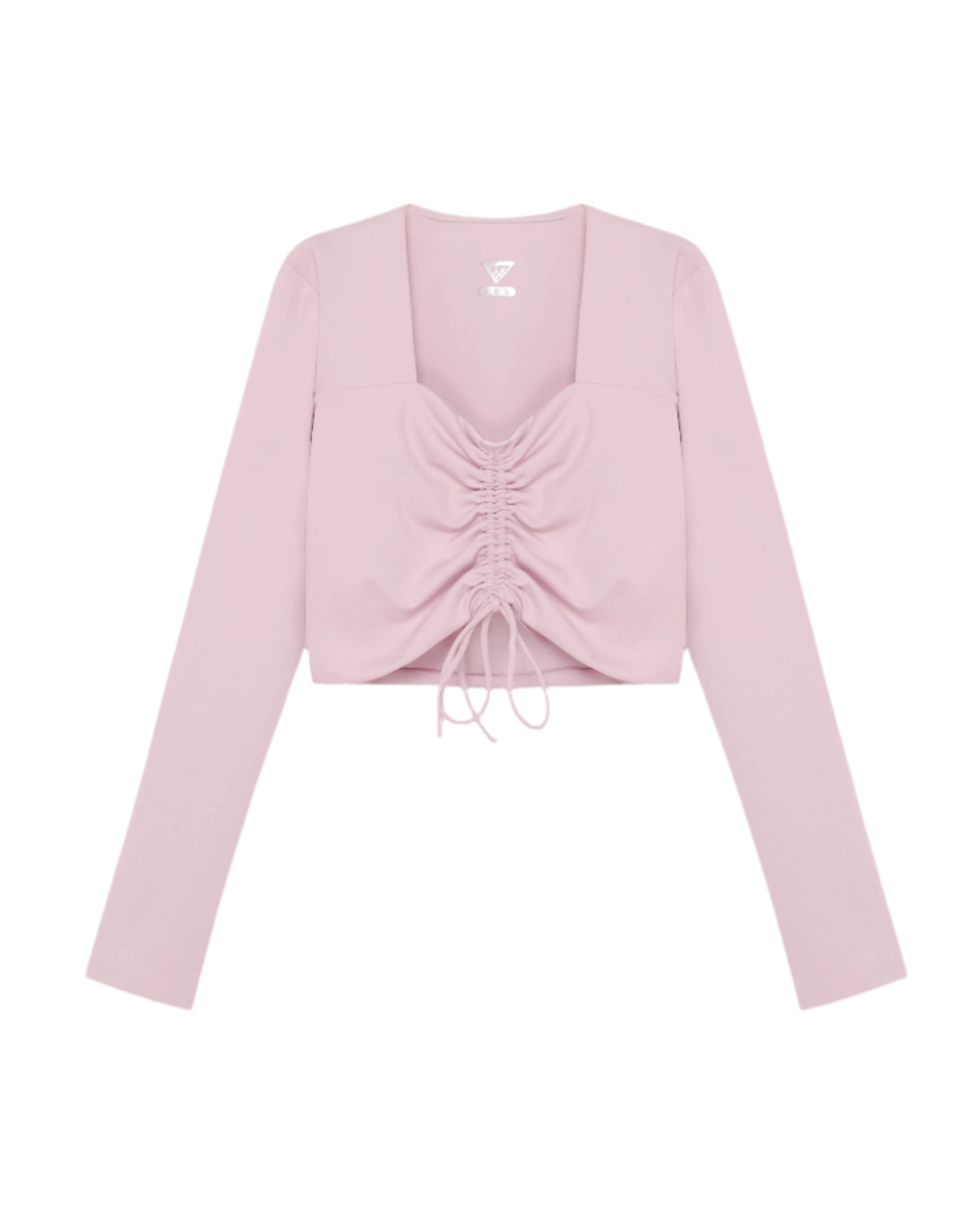 Laura Long Sleeve Crop Top - Pink