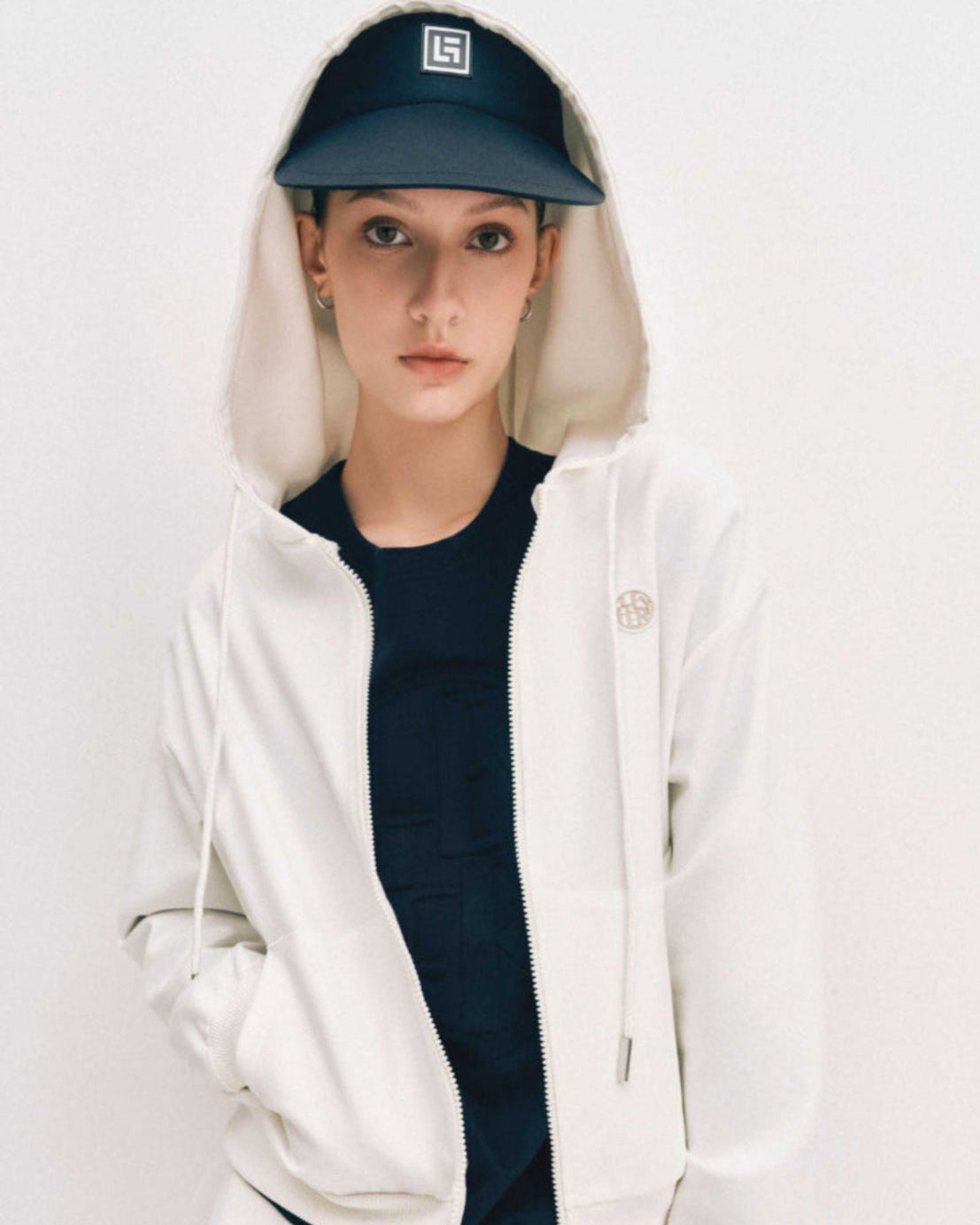 Jennie Zip Hoodie - White