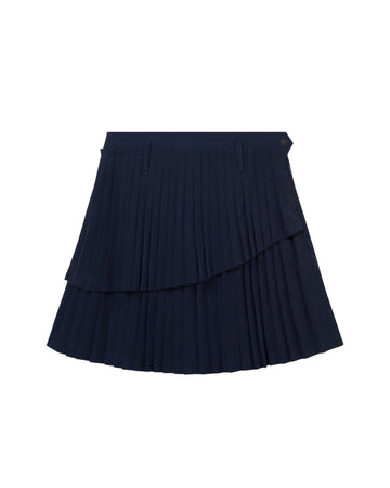 Linda double pleats skirt - Navy
