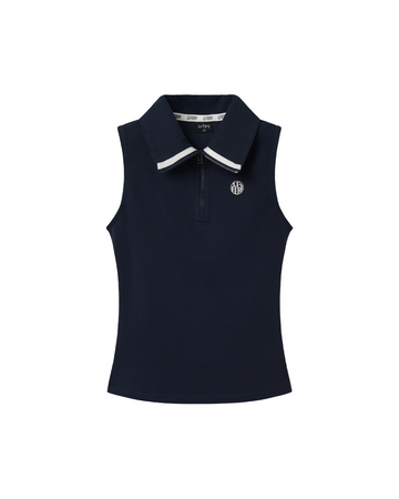 Celina Sleeveless Polo Shirt - Navy