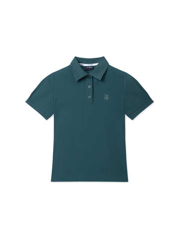 Lydia polo shirt in Moss Green
