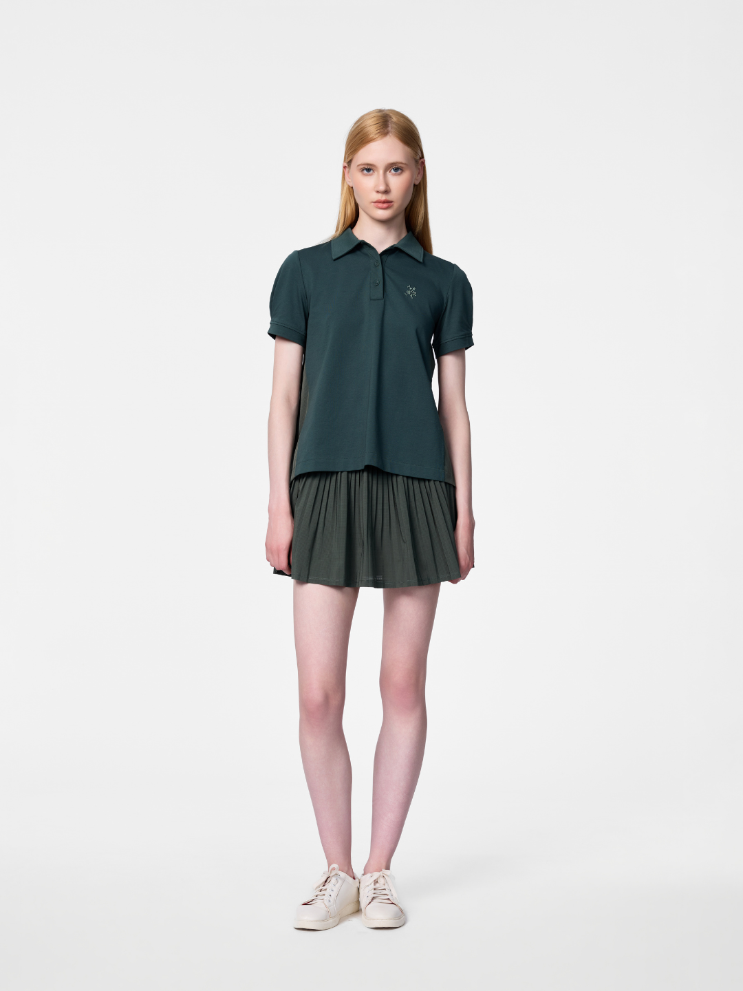 Lydia polo shirt in Moss Green