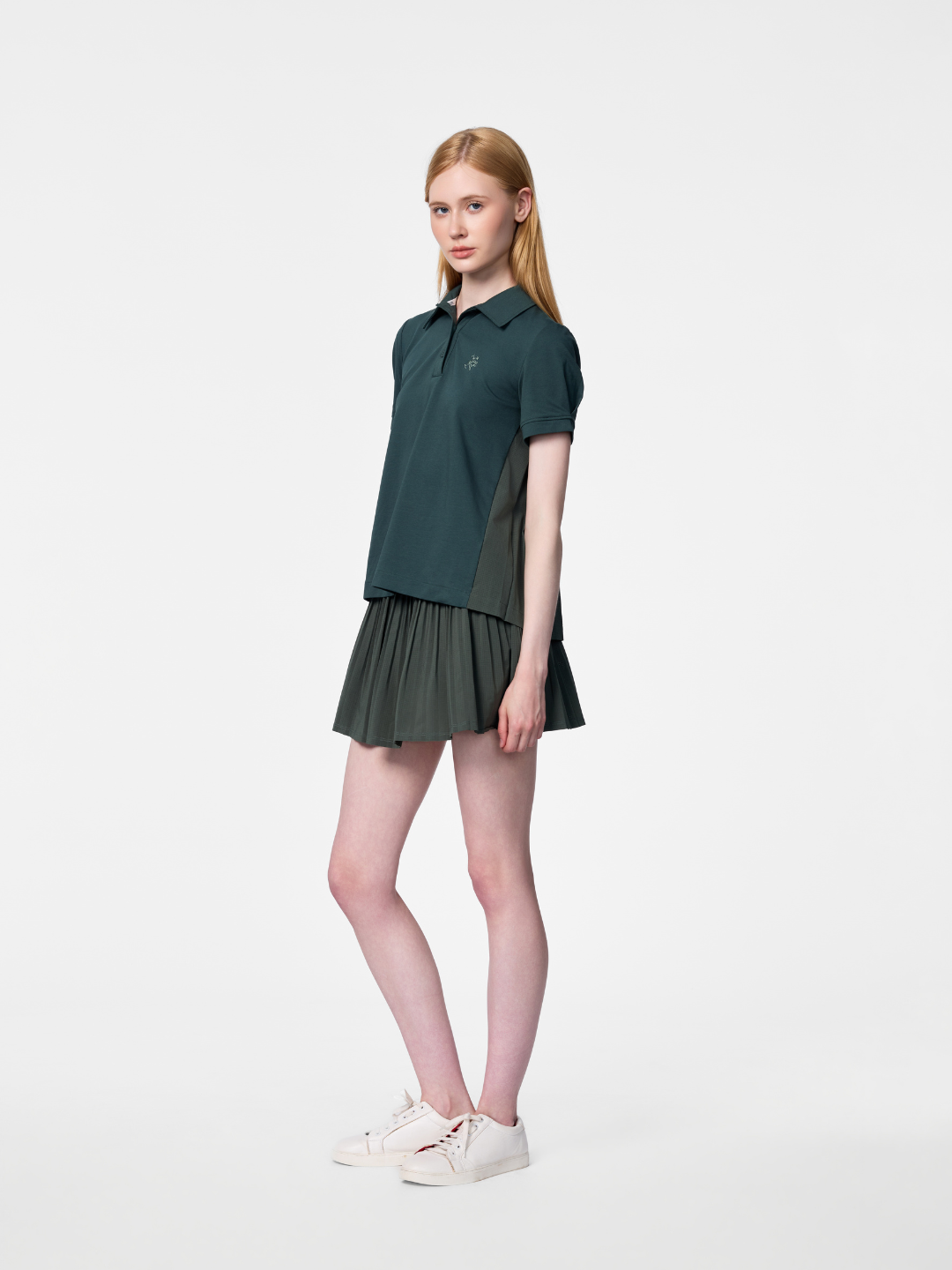 Lydia polo shirt in Moss Green