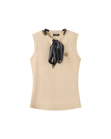 Christine Sleeveless Shirt - Beige
