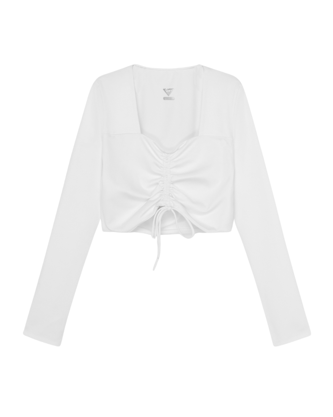Laura Long Sleeve Crop Top - White