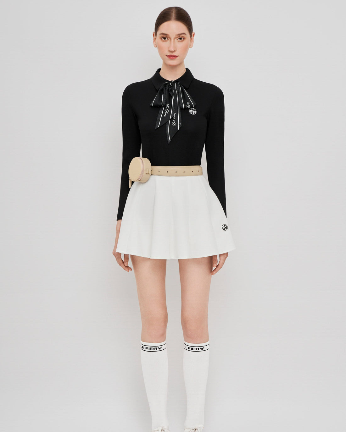 Christine Polo Set - Black/White