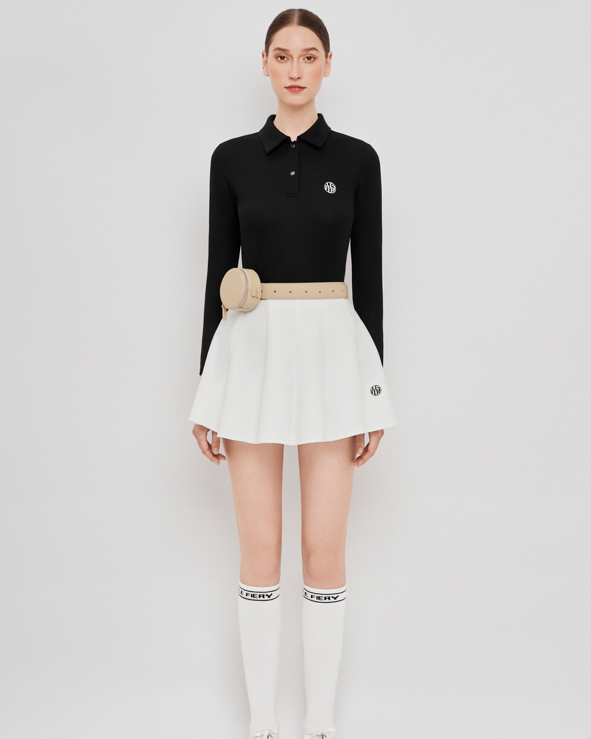 Christine Polo Set - Black/White