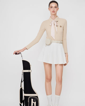 Christine Polo Set - Beige/White