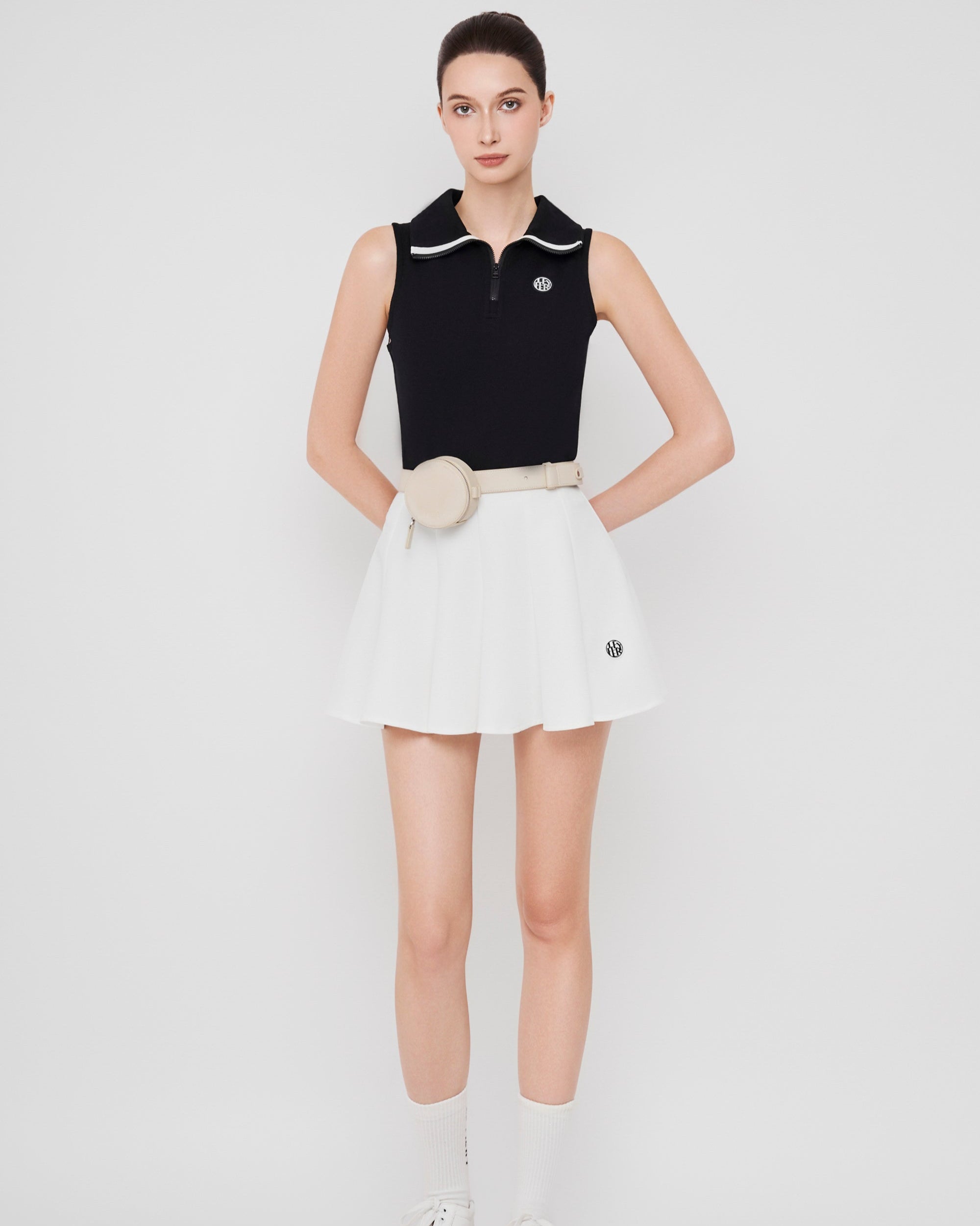 Celina Sleeveless Set - White/Black