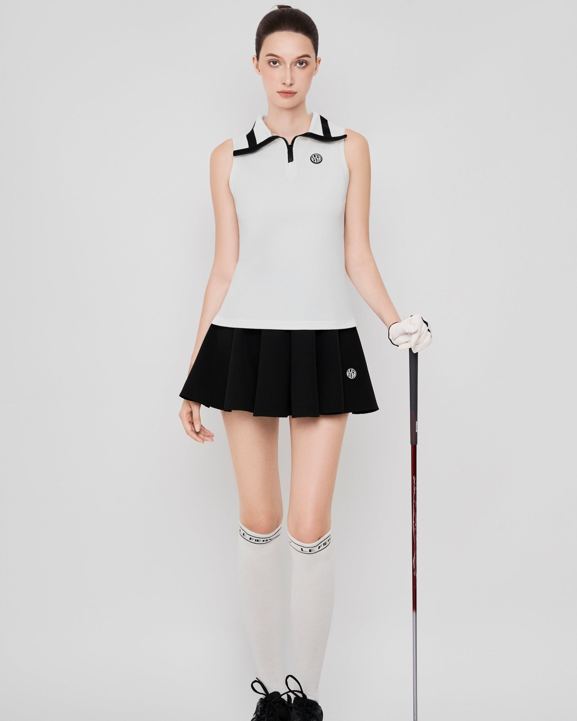 Celina Sleeveless Set - White/Black