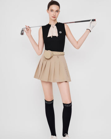 Lola Sleeveless Set - Black/Beige