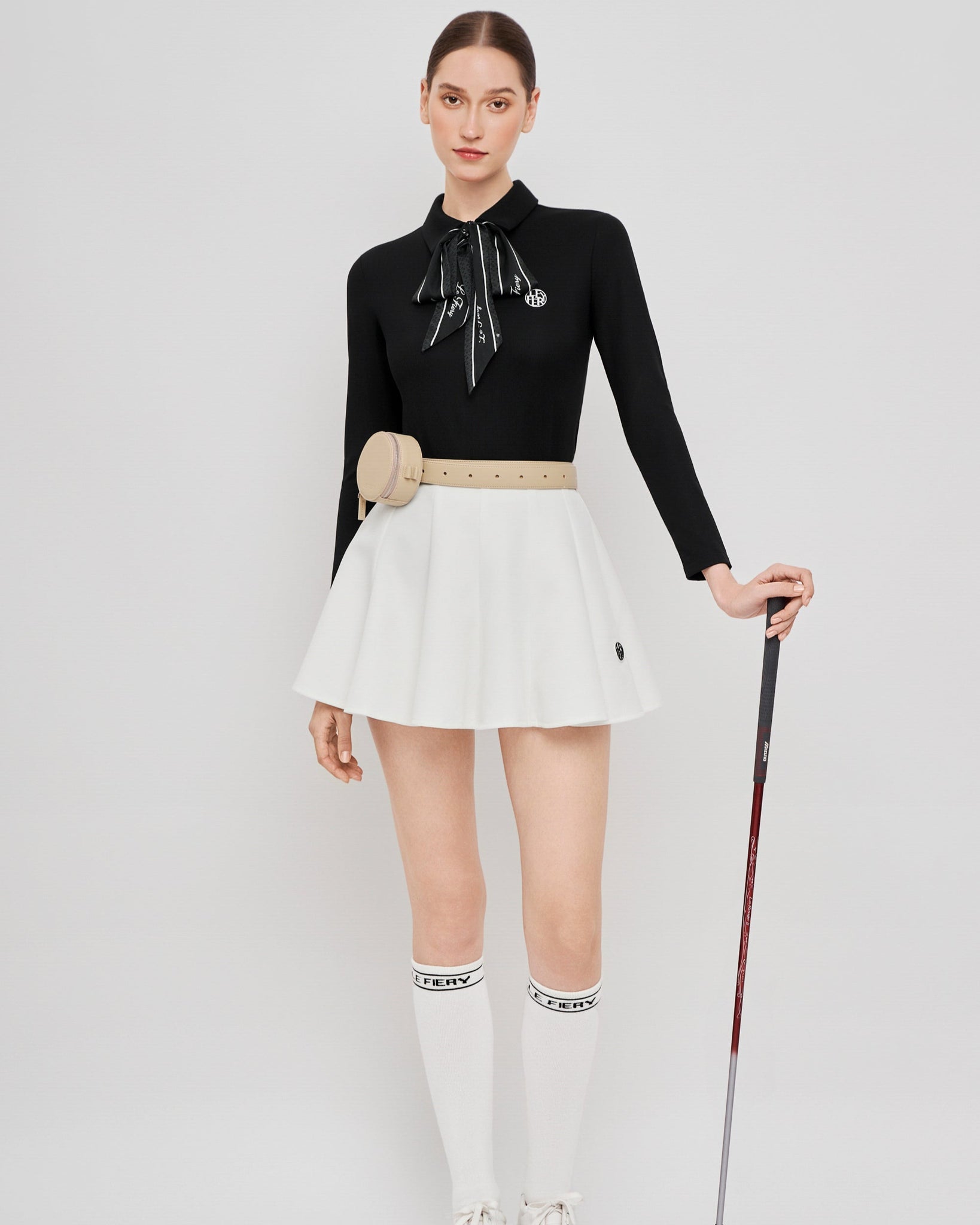 Christine Polo Set - Black/White