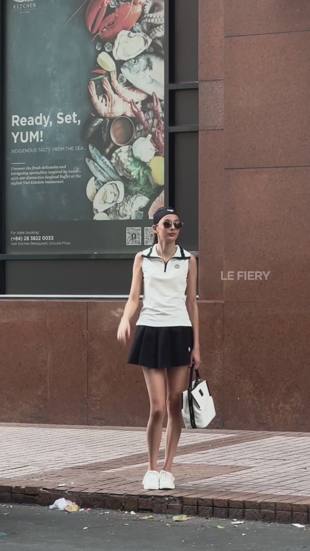 Celina Sleeveless Set - White/Black